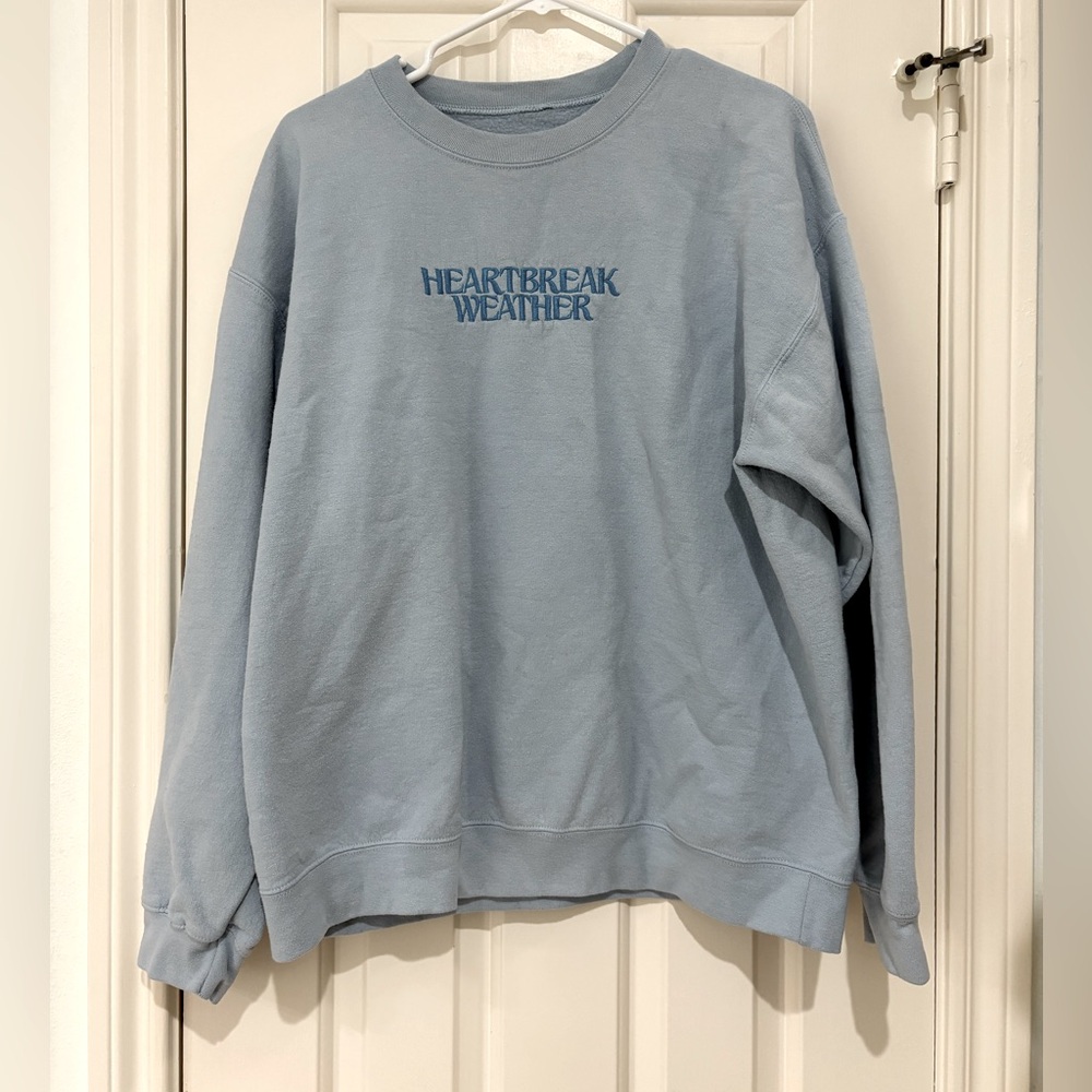 Niall Horan Heartbreak Weather Graphic Blue Long Sleeve Sweatshirt
